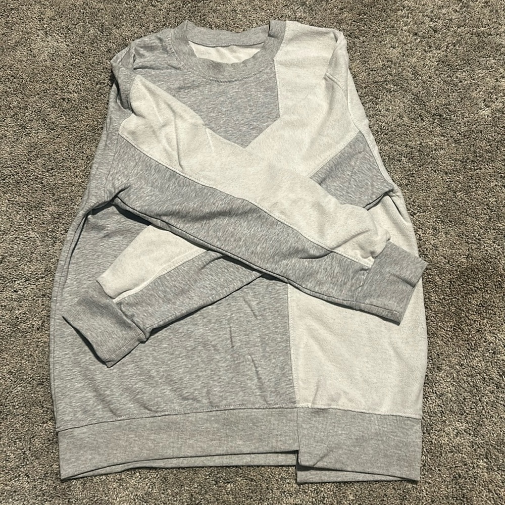 Grey and White Crewneck